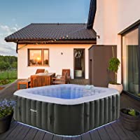 Arebos Whirlpool Tenerife | Bañera de hidromasaje | para 6 personas | banda luminosa LED | 130 chorros de masaje | 910…